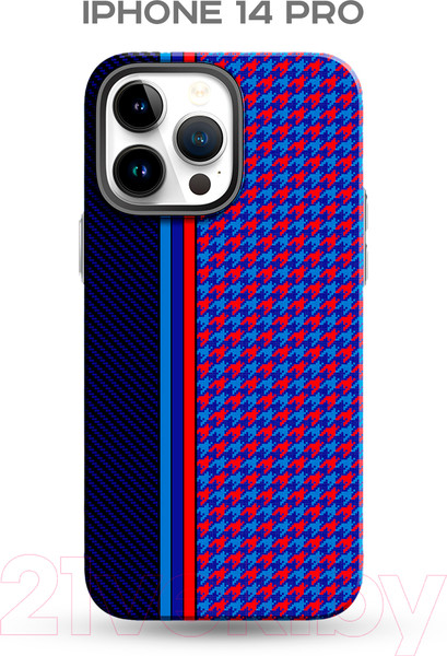 Изображение товара Чехол-накладка Luxo Престижные ромбы J246 для iPhone 14 Pro (черный/фиолетовый)