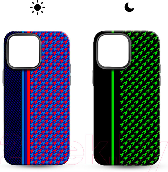 Изображение товара Чехол-накладка Luxo Престижные ромбы J246 для iPhone 15 Pro Max (черный/фиолетовый)