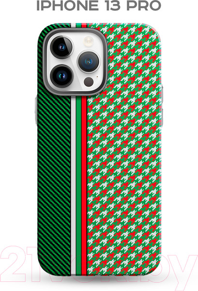 Изображение товара Чехол-накладка Luxo Престижные ромбы J249 для iPhone 13 Pro (зеленый/салатовый)