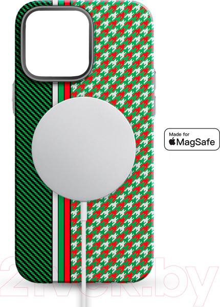 Изображение товара Чехол-накладка Luxo Престижные ромбы J249 для iPhone 15 (зеленый/салатовый)