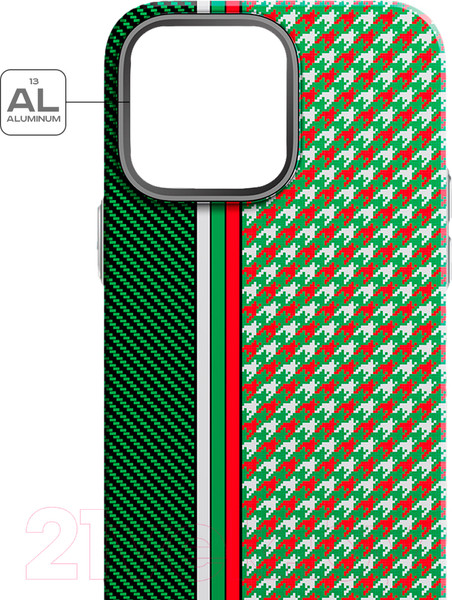 Изображение товара Чехол-накладка Luxo Престижные ромбы J249 для iPhone 15 (зеленый/салатовый)