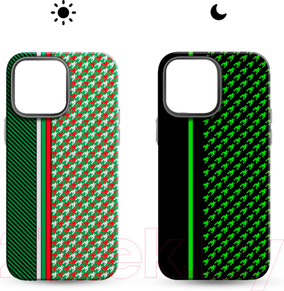 Изображение товара Чехол-накладка Luxo Престижные ромбы J249 для iPhone 15 (зеленый/салатовый)