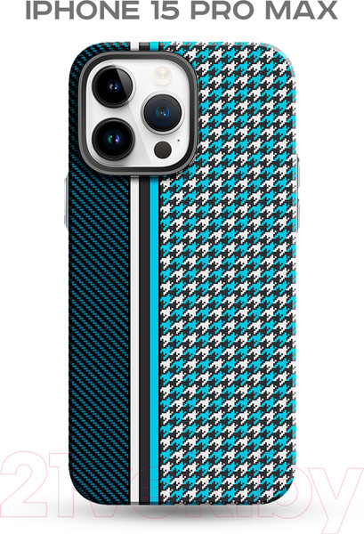 Изображение товара Чехол-накладка Luxo Престижные ромбы J250 для iPhone 15 Pro Max (синий/голубой)