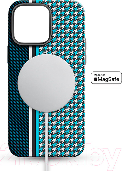 Изображение товара Чехол-накладка Luxo Престижные ромбы J250 для iPhone 15 Pro Max (синий/голубой)