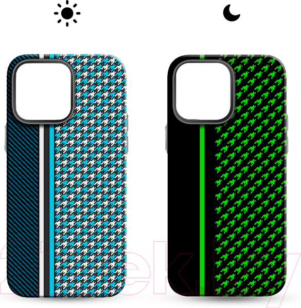 Изображение товара Чехол-накладка Luxo Престижные ромбы J250 для iPhone 15 Pro Max (синий/голубой)