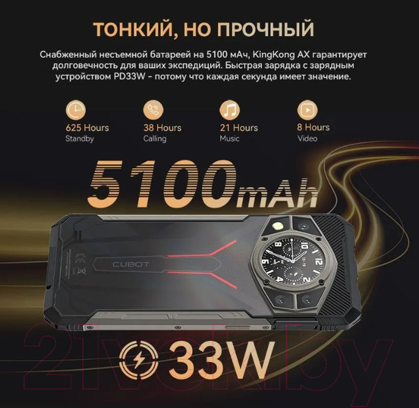 Изображение товара Смартфон Cubot King Kong AX 12GB/256GB (черный)