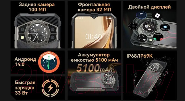 Изображение товара Смартфон Cubot King Kong AX 12GB/256GB (черный)