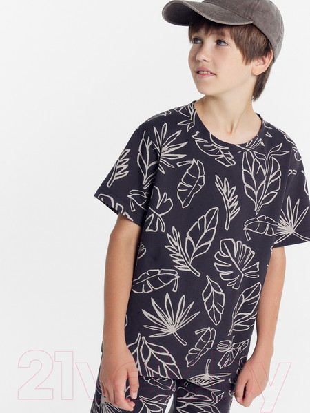 Изображение товара Футболка детская Mark Formelle 113433 (р.146-72, пальмы на темном)