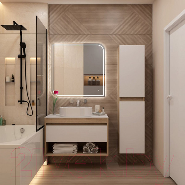 Изображение товара Тумба под умывальник Teymi Ritta 85 / T60531 (дуб эврика/белый матовый)