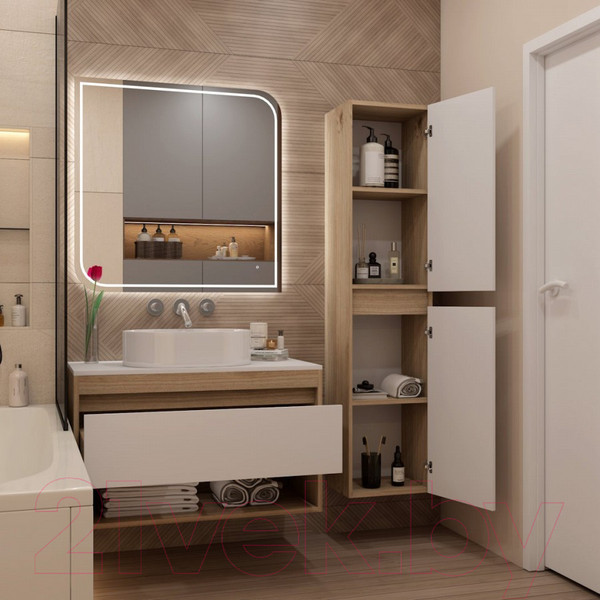 Изображение товара Тумба под умывальник Teymi Ritta 85 / T60531 (дуб эврика/белый матовый)