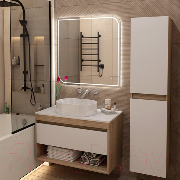 Изображение товара Тумба под умывальник Teymi Ritta 85 / T60531 (дуб эврика/белый матовый)