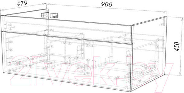 Изображение товара Тумба под умывальник Garda Onda106н-900_PVC (белый глянцевый)