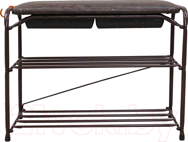 Изображение товара Полка для обуви ЗМИ Альфа 23 с сиденьем и ящиком / ПДОА23СЯ (коричневый)