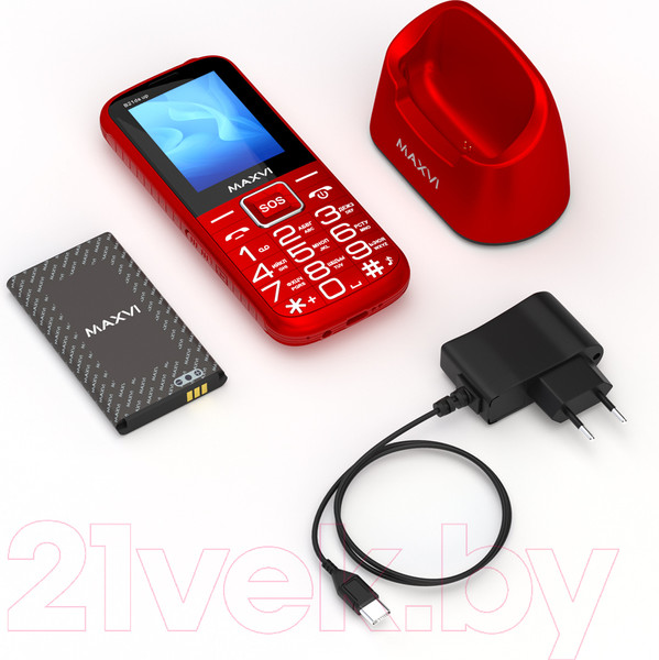 Изображение товара Мобильный телефон Maxvi B 21ds up (красный)