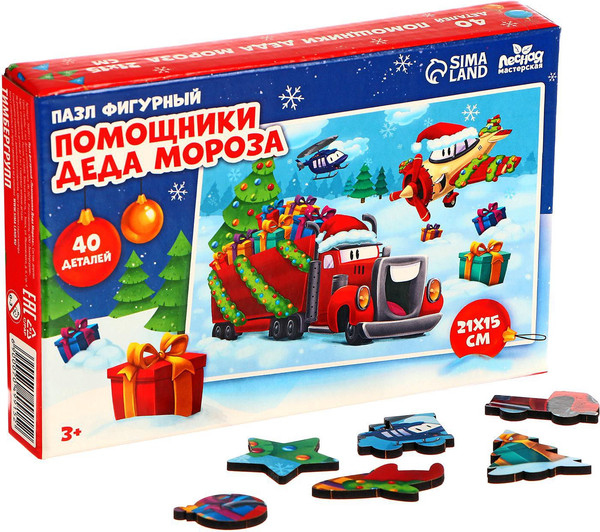 Изображение товара Пазл Лесная мастерская Новый год! Помощники Деда Мороза / 9924968