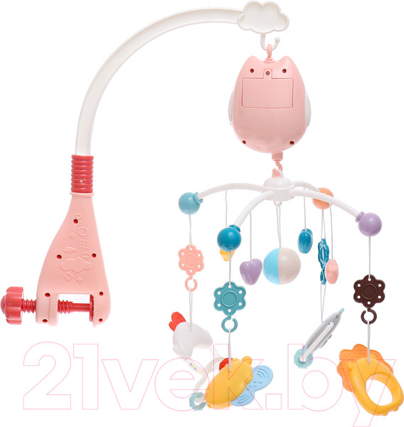 Изображение товара Мобиль на кроватку Sima-Land Песенки совушки RT668-13 / 10242888 (розовый)