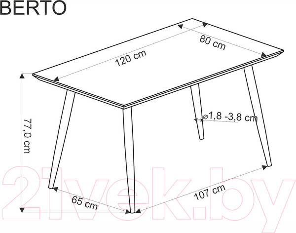 Изображение товара Обеденный стол Halmar Berto (натуральный/черный)