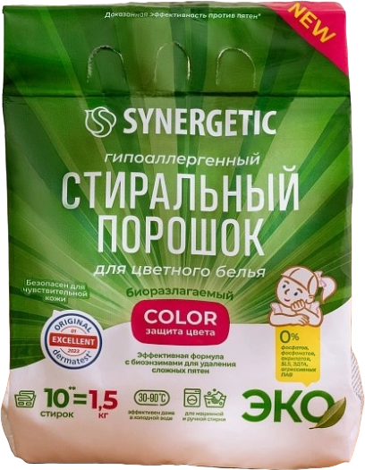 Изображение товара Стиральный порошок Synergetic Color Гипоаллергенный (1.5кг)