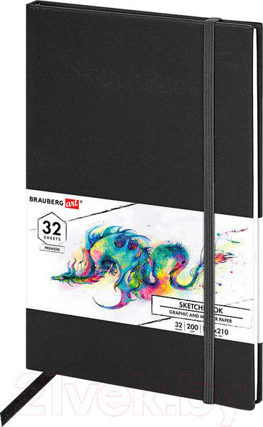 Изображение товара Скетчбук Brauberg Art Premiere Бристоль / 115099 (32л, черный)