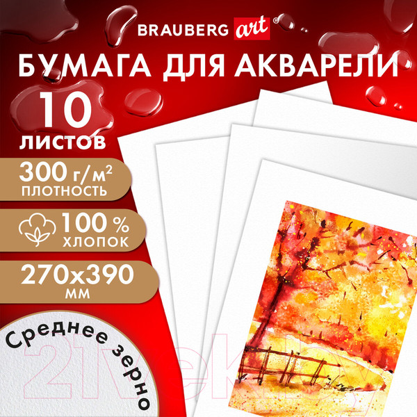 Изображение товара Набор бумаги для рисования Brauberg Art Premiere / 115336 (10л)