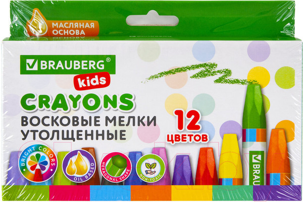 Изображение товара Восковые мелки Brauberg Kids / 271693 (12цв)