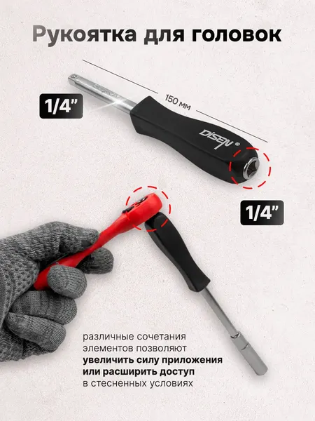 Изображение товара Универсальный набор инструментов Disen DS41421-5 (57319)