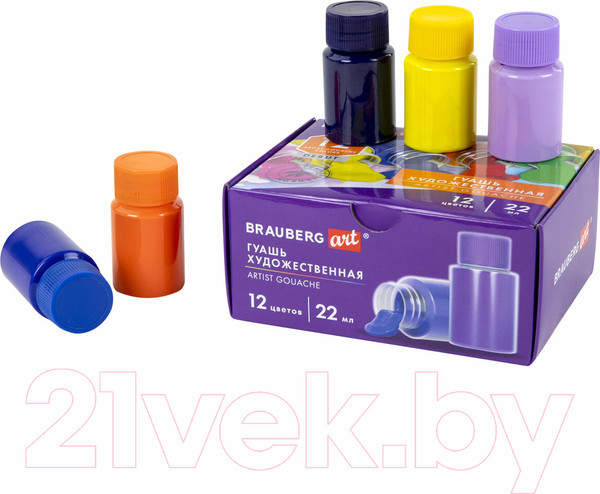 Изображение товара Гуашь Brauberg Art Debut / 192356 (12цв)