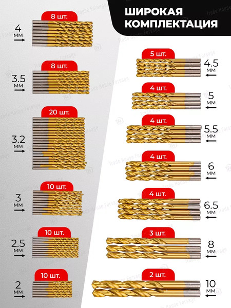 Изображение товара Набор сверл Everforce EF-924U93 (58826)