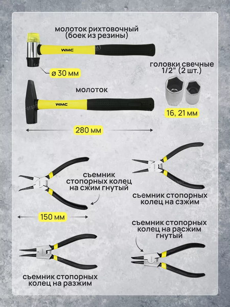 Изображение товара Универсальный набор инструментов WMC Tools 254 (58824)