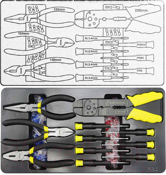Изображение товара Универсальный набор инструментов WMC Tools 254 (58824)