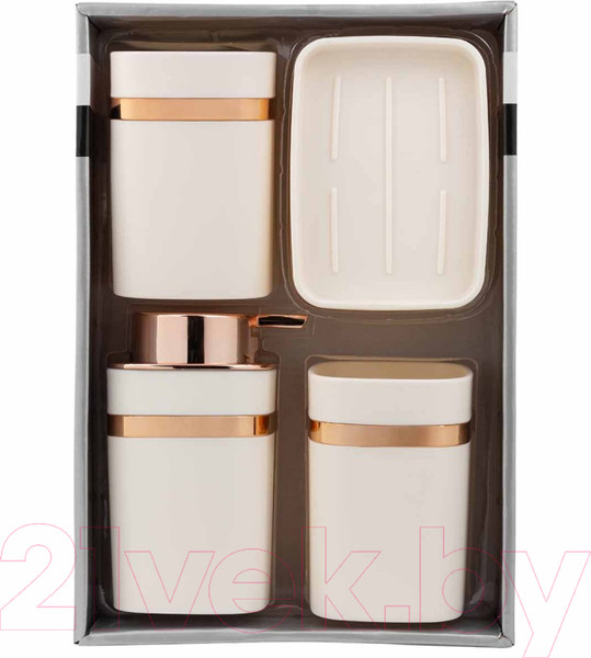 Изображение товара Набор аксессуаров для ванной La and Te beaute LT-BSP-3WH (4пр)