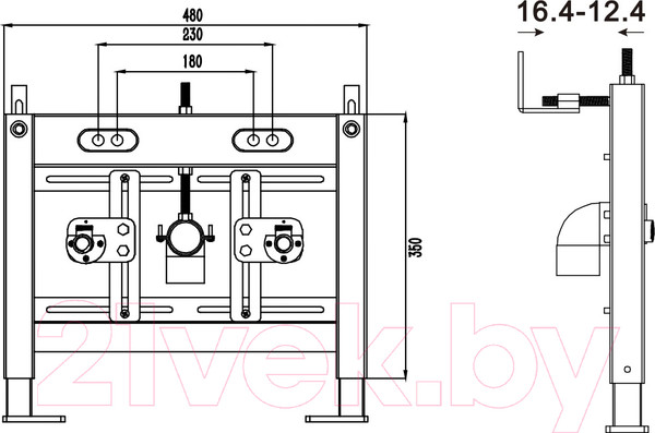 Изображение товара Инсталляция для биде WeltWasser Bamberg 480 BD