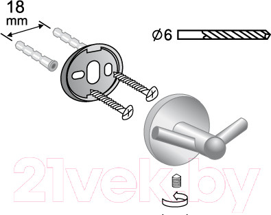 Изображение товара Крючок для ванной Bisk For You 08257 (черный)