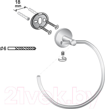 Изображение товара Держатель для полотенца Bisk For You 08260 (черный)