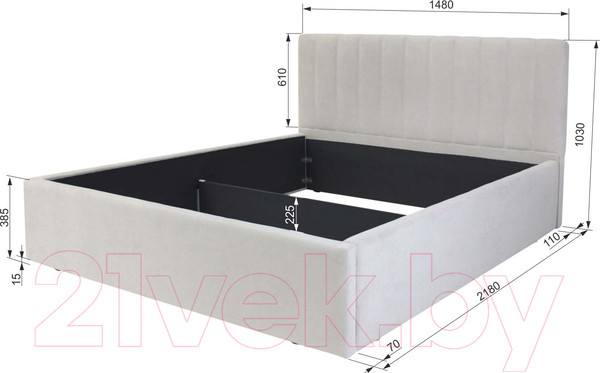 Изображение товара Двуспальная кровать Аквилон Регги 16 ПМ (галакси 01 молочный)