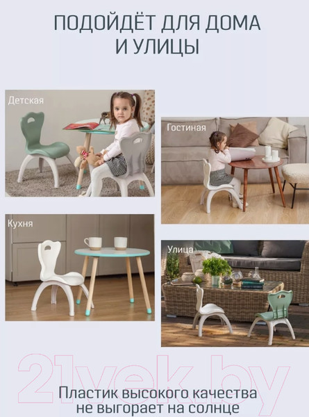 Изображение товара Набор стульев детских Kidwick Emily / KW679729 (белый/серый)