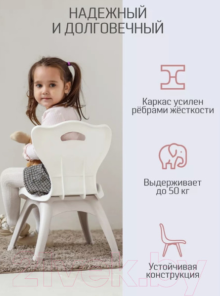 Изображение товара Набор стульев детских Kidwick Emily / KW679729 (белый/серый)