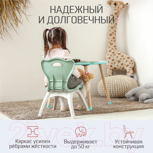 Изображение товара Набор стульев детских Kidwick Emily / KW679529 (зеленый/серый)