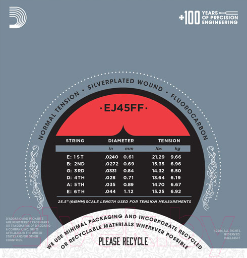 Изображение товара Струны для акустической гитары D'Addario EJ45FF