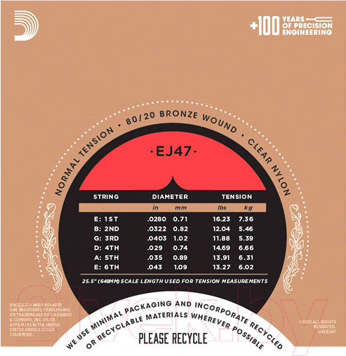 Изображение товара Струны для классической гитары D'Addario EJ47