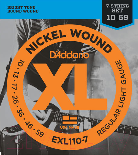 Изображение товара Струны для электрогитары D'Addario EXL110-7