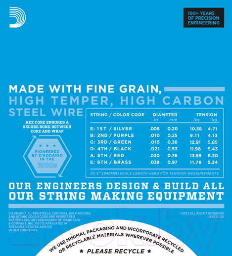 Изображение товара Струны для электрогитары D'Addario EXL130