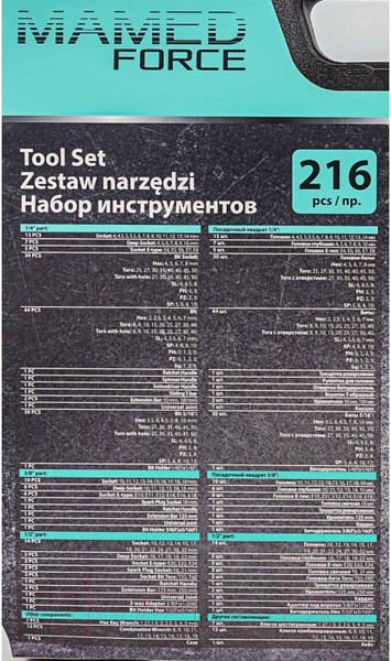 Изображение товара Универсальный набор инструментов MAMEDFORCE MF-38841 (54274)