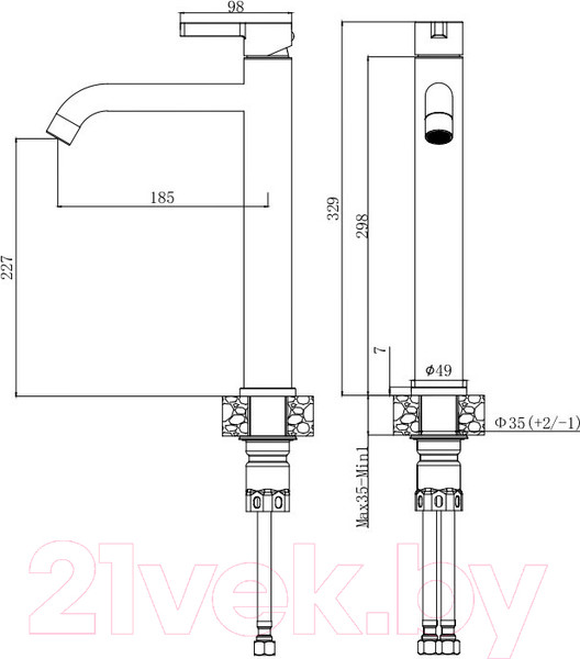 Изображение товара Смеситель Voda Vessel VSL25B