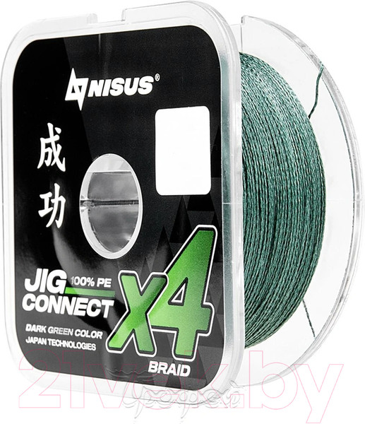 Изображение товара Леска плетеная Nisus Jig Connect X4 PE Dark Green 2.0 0.22mm / T-N-JC-X4-0.22-150-DG (150м)