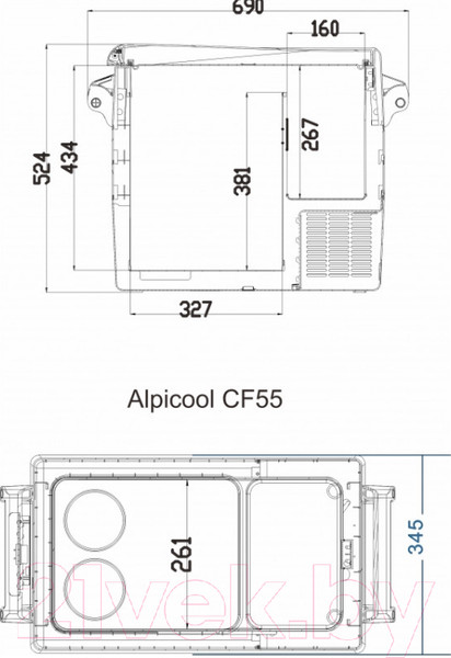Изображение товара Автохолодильник Alpicool CF55 (12/24)