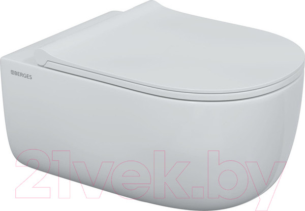 Изображение товара Унитаз подвесной Berges Ego XL Rimless 54 / 082138 (с сиденьем дюропласт и микролифтом)