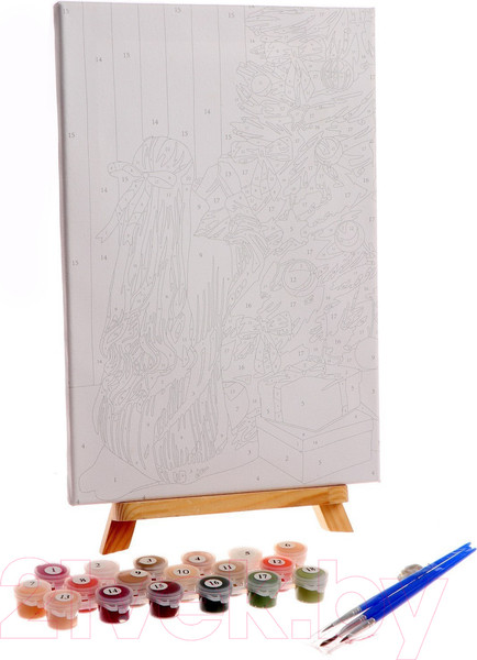 Изображение товара Картина по номерам Школа талантов Новый год! Девушка у елки / 6951175