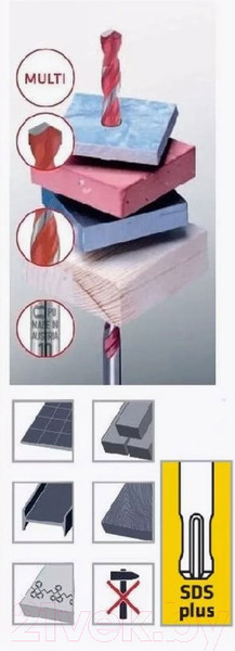 Изображение товара Набор буров ALPEN Profi Multicut SDS Plus / 100905100