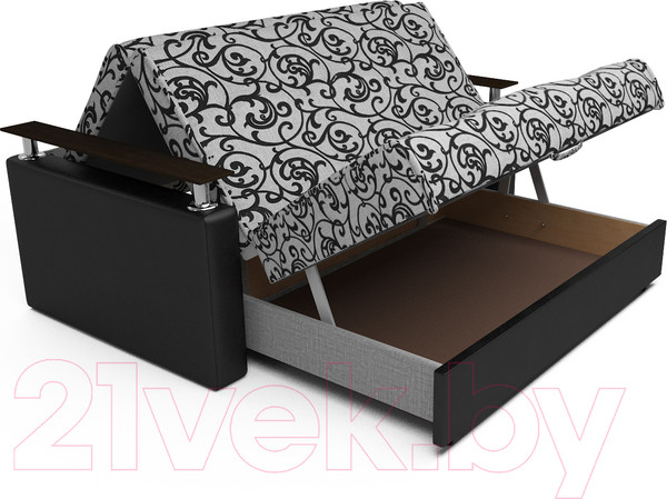 Изображение товара Диван Mebel-Ars Шарк 120  (кантри/экокожа черный)